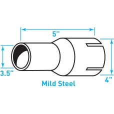 Truck Exhaust Expanded Adaptor, Mild Steel - 3.5" / 4" Inside Diameter